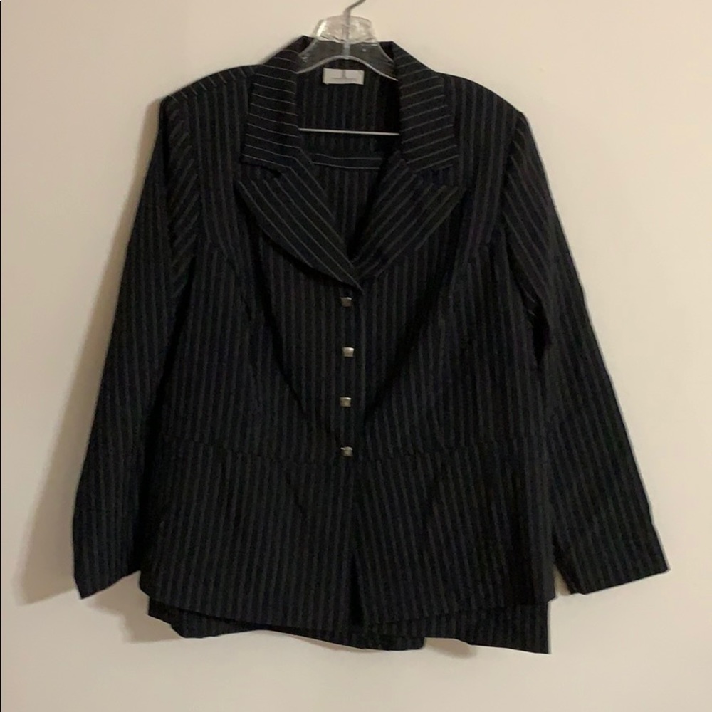 Black & White Pinstriped jacket and skirt